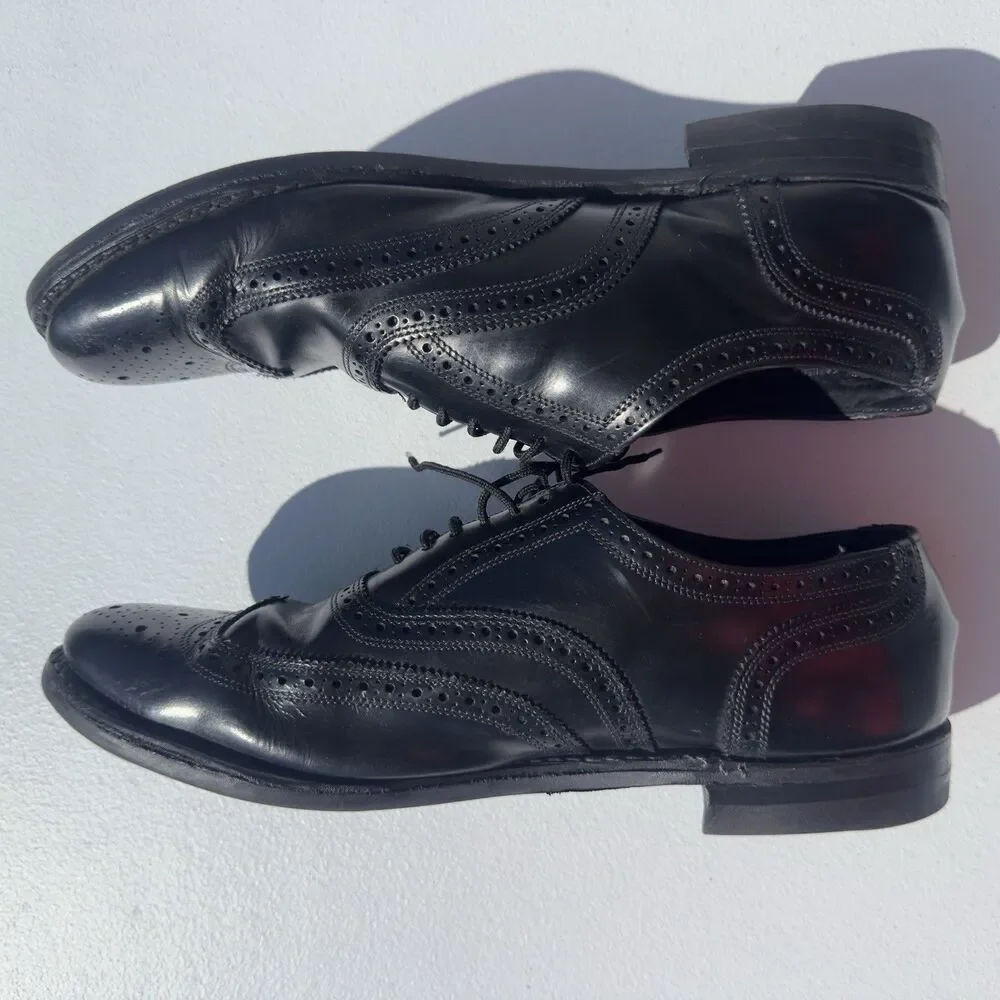 Florsheim Men's 10D Black Leather Wingtip Oxford Dress Shoes 3105